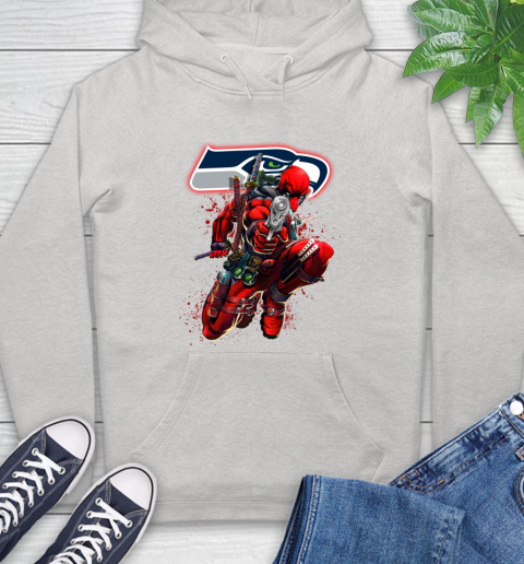 NFL Deadpool Marvel Comics Sports Football Seattle Seahawks Hoodie