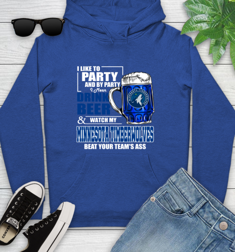 NBA Drink Beer and Watch My Minnesota Timberwolves Beat Your Team's Ass Basketball Youth Hoodie 11
