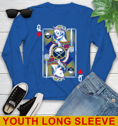 NHL Hockey Buffalo Sabres The Queen Of Hearts Card Shirt Youth Long Sleeve 10