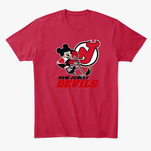 zcdf new jersey devils mickey mouse classic t shirt 2 front red