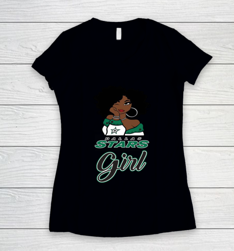 Dallas Stars Girl NHL Women's V-Neck T-Shirt