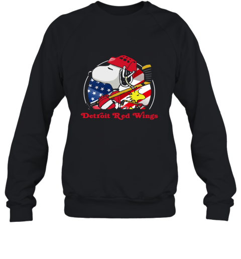 Detroit Red Wings Ice Hockey Snoopy And Woodstock NHL Sweatshirt