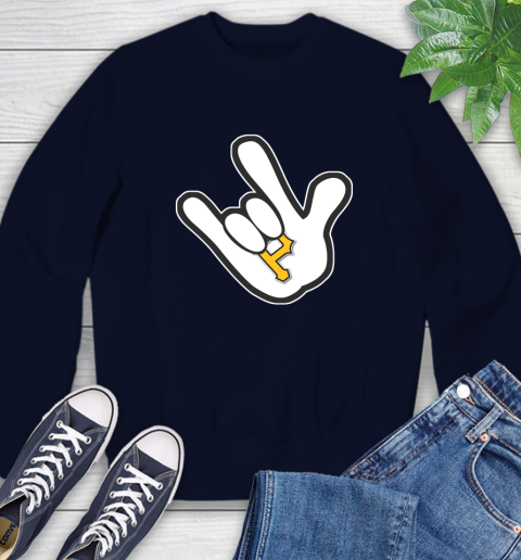 Pittsburgh Pirates MLB Baseball Mickey Rock Hand Disney Sweatshirt 3