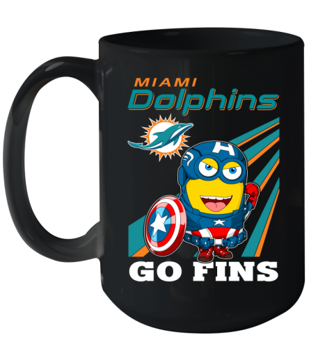 NFL Football Miami Dolphins Captain America Marvel Avengers Minion Shirt Ceramic Mug 15oz