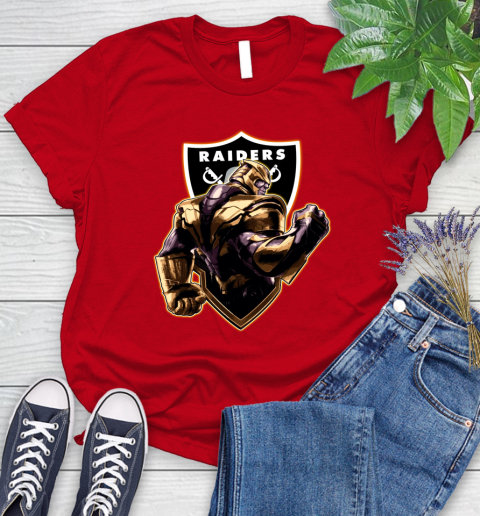 NFL Thanos Avengers Endgame Football Sports Oakland Raiders Women's T-Shirt 9