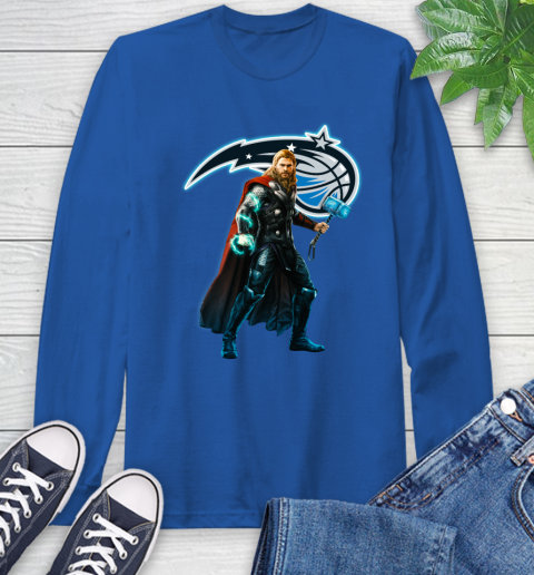 NBA Thor Avengers Endgame Basketball Orlando Magic Long Sleeve T-Shirt 9