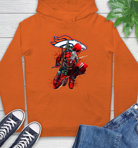 NFL Deadpool Marvel Comics Sports Football Denver Broncos Hoodie 5