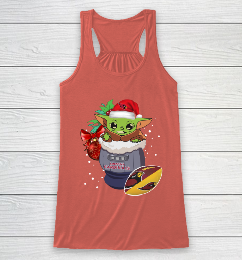 Arizona Cardinals Christmas Baby Yoda Star Wars Funny Happy NFL Racerback Tank 4