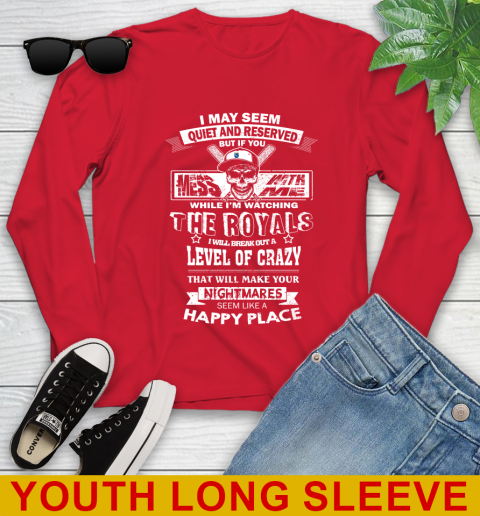 Kansas City Royals MLB Baseball If You Mess With Me While I'm Watching My Team Youth Long Sleeve - Image 12