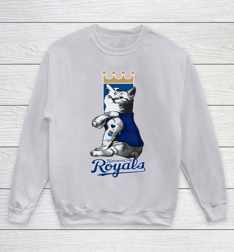 MLB Baseball My Cat Loves Kansas City Royals Youth Sweatshirt 3