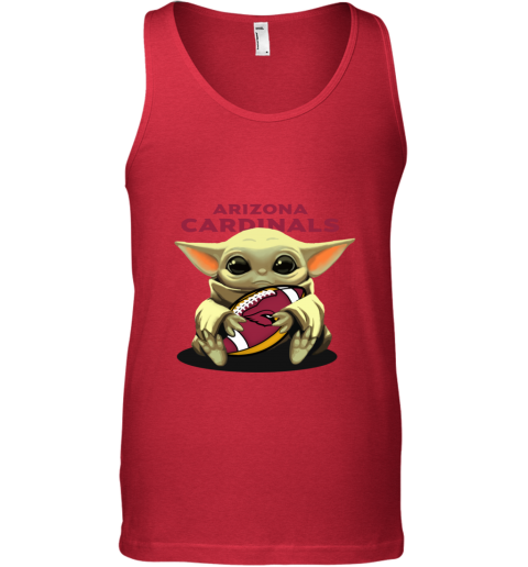 Baby Yoda Loves The Arizona Cardinals uis0 baby yoda loves the arizona cardinals unisex tank 17 front red