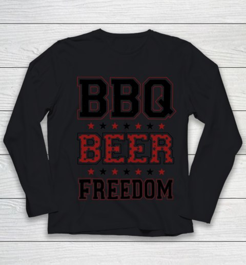 BBQ Beer Freedom Trump Fan Youth Long Sleeve