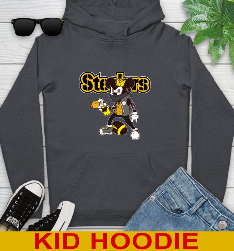 Pittsburgh Steelers NFL Football Mickey Peace Sign Sports Youth Hoodie 9