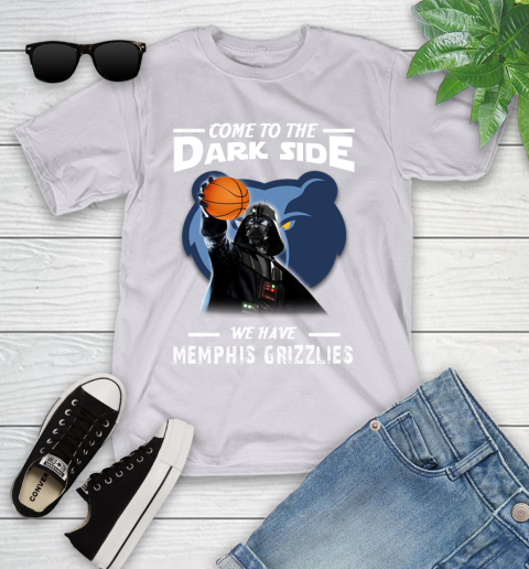 NBA Come To The Dark Side We Have Memphis Grizzlies Star Wars Darth Vader Basketball Youth T-Shirt 4