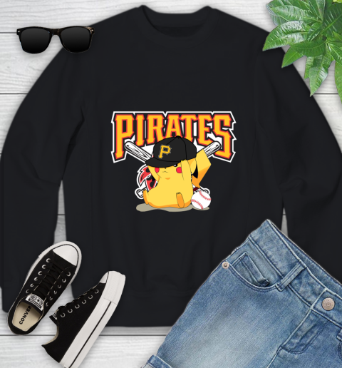 MLB Pikachu Baseball Sports Pittsburgh Pirates Youth Sweatshirt 2