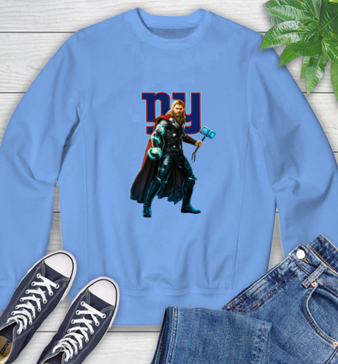 NFL Thor Avengers Endgame Football New York Giants Sweatshirt 11