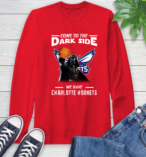 NBA Come To The Dark Side We Have Charlotte Hornets Star Wars Darth Vader Basketball Long Sleeve T-Shirt 11