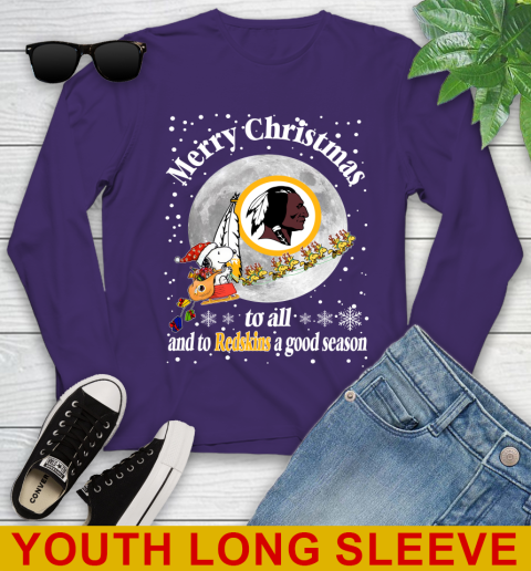 Washington Redskins Merry Christmas To All And To Redskins A Good Season NFL Football Sports Youth Long Sleeve 4