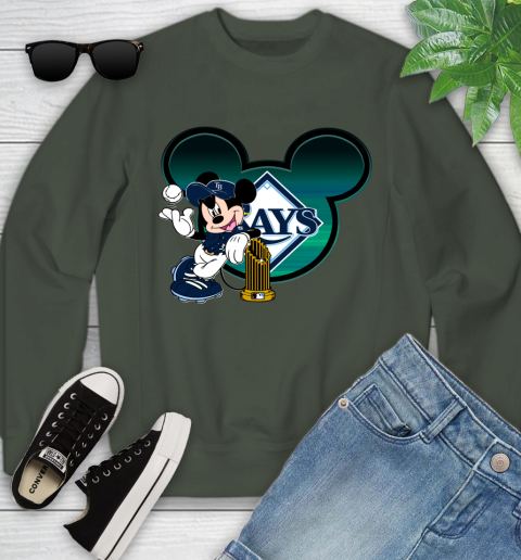 MLB Tampa Bay Rays The Commissioner's Trophy Mickey Mouse Disney Youth Sweatshirt 10
