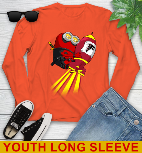 NFL Football Atlanta Falcons Deadpool Minion Marvel Shirt Youth Long Sleeve 3