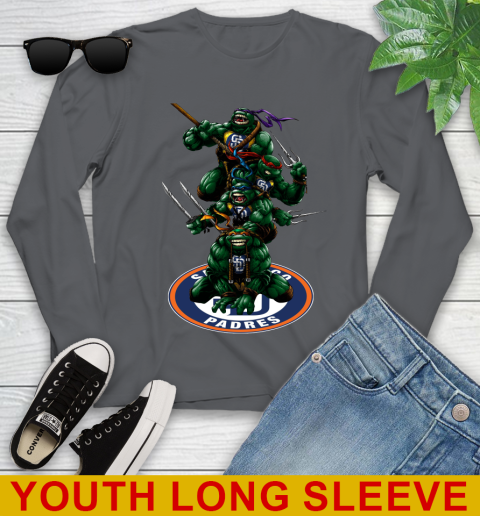 MLB Baseball San Diego Padres Teenage Mutant Ninja Turtles Shirt Youth Long Sleeve 9