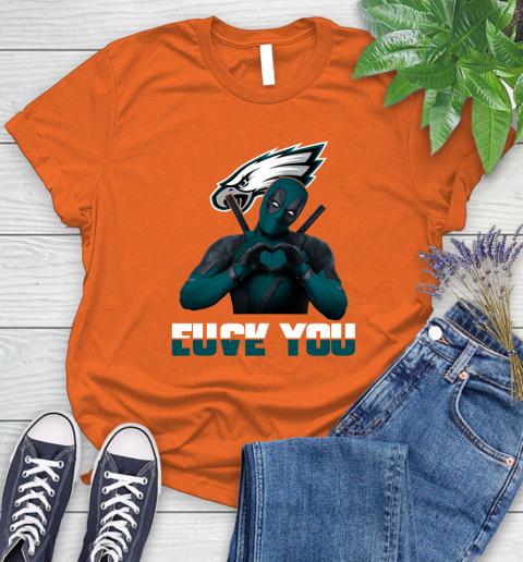 NHL Philadelphia Eagles Deadpool Love You Fuck You Football Sports Women's T-Shirt 3