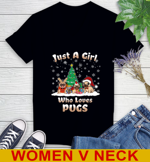 Christmas Just a girl who love pugs dog pet lover 73