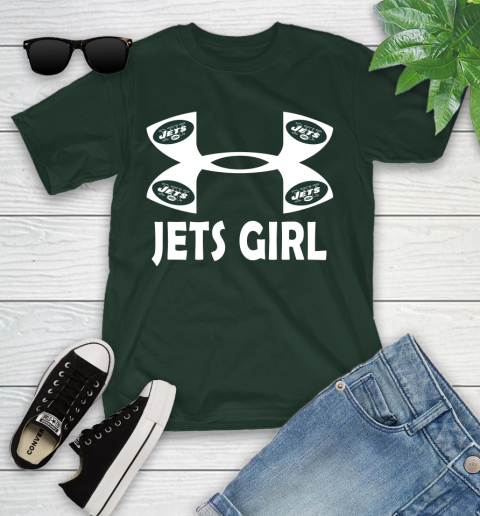 NFL New York Jets Girl Under Armour Football Sports Youth T-Shirt 5