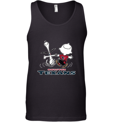 Snoopy And Charlie Brown Happy Houston Texans Fans Tank Top