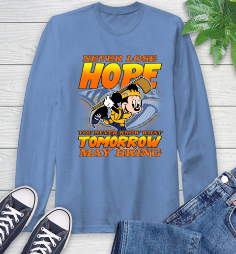 Nashville Predators NHL Hockey ootball Mickey Disney Never Lose Hope Long Sleeve T-Shirt 12