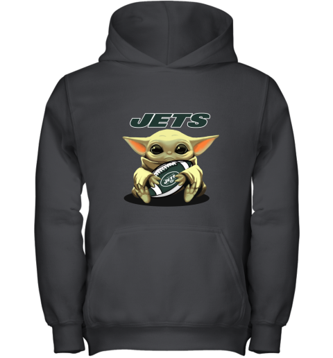 Baby Yoda Loves The New York Jets Star Wars NFL Youth Hoodie