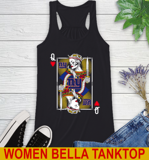 NFL Football New York Giants The Queen Of Hearts Card Shirt Racerback Tank