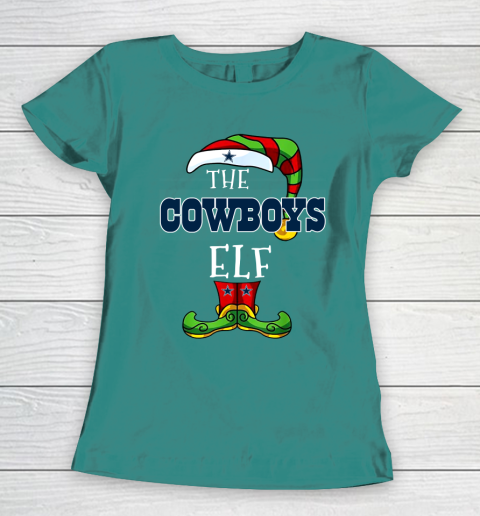 Dallas Cowboys Christmas ELF Funny NFL Women's T-Shirt 10