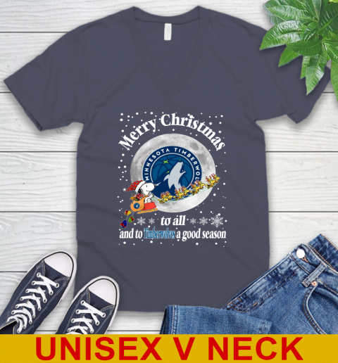 Minnesota Timberwolves Merry Christmas To All And To Timberwolves A Good Season NBA Basketball Sports V-Neck T-Shirt 7