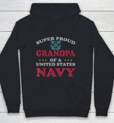 GrandFather gift shirt Vintage Veteran Super Proud Grandpa of a United States Navy T Shirt Youth Hoodie