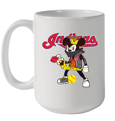 Cleveland Indians MLB Baseball Mickey Peace Sign Sports Ceramic Mug 15oz