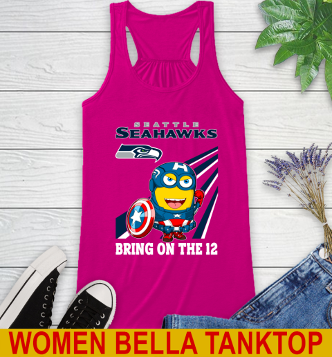 NFL Football Seattle Seahawks Captain America Marvel Avengers Minion Shirt Racerback Tank 6