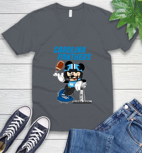 NFL Carolina Panthers Mickey Mouse Disney Super Bowl Football T Shirt V-Neck T-Shirt 5