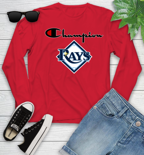 MLB Baseball Tampa Bay Rays Champion Shirt Youth Long Sleeve 9