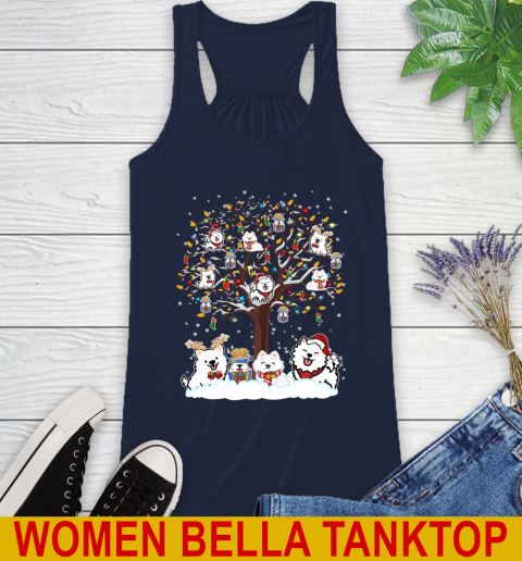 Samoyed dog pet lover light christmas tree shirt 45