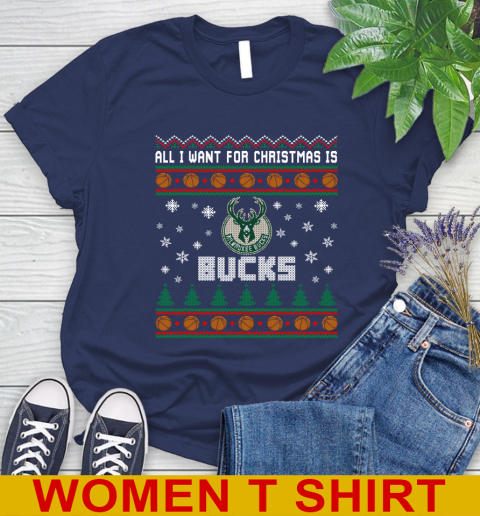 NBA All I Want For Christmas Is Milwaukee Bucks Basketball Sports 96