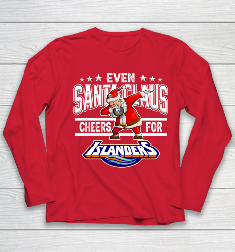 New York Islanders Even Santa Claus Cheers For Christmas NHL Youth Long Sleeve 8