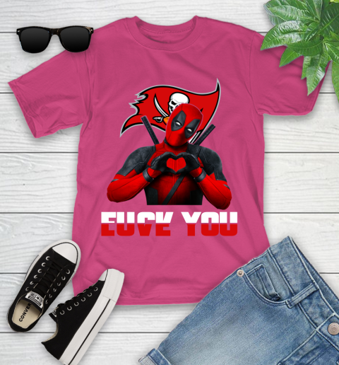 NHL Tampa Bay Buccaneers Deadpool Love You Fuck You Football Sports Youth T-Shirt 11