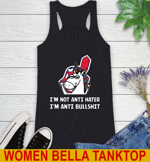 Cleveland Indians MLB Baseball Unicorn I'm Not Anti Hater I'm Anti Bullshit Racerback Tank 2