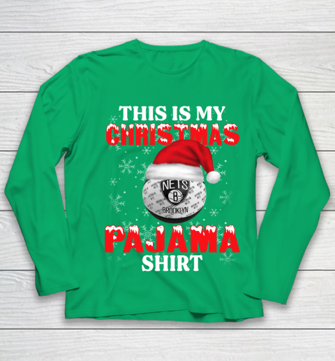 Brooklyn Nets This Is My Christmas Pajama Shirt NBA Youth Long Sleeve 4