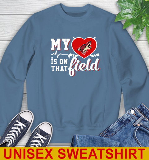 NHL My Heart Is On That Field Hockey Sports Arizona Coyotes Sweatshirt 10