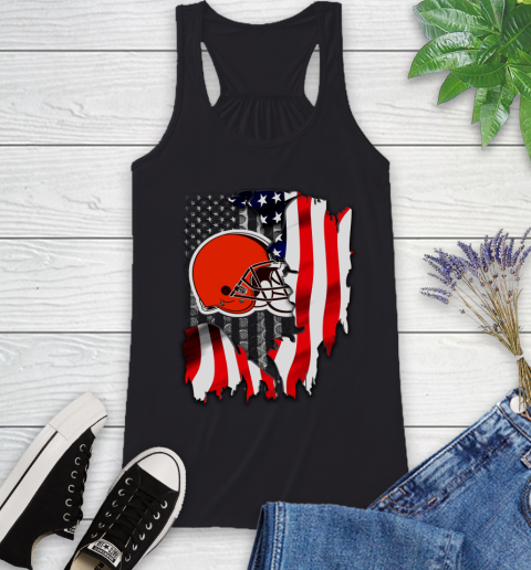Cleveland Browns NFL Football American Flag Racerback Tank