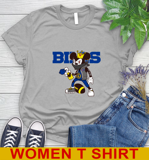 Buffalo Bills NFL Football Mickey Peace Sign Sports Women's T-Shirt 5