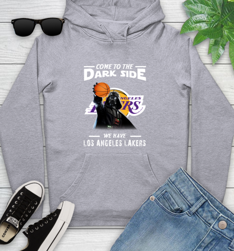 NBA Come To The Dark Side We Have Los Angeles Lakers Star Wars Darth Vader Basketball Youth Hoodie 6