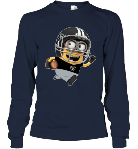 NFL Oakland Raiders Minions Disney Football Sports TXtPOXlAC3y long sleeve tee 14 95 151514 front navy